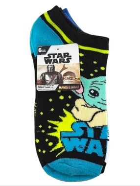 NWT Disney Star Wars The Mandalorian No-Show Socks 6-Pack Large 9-11